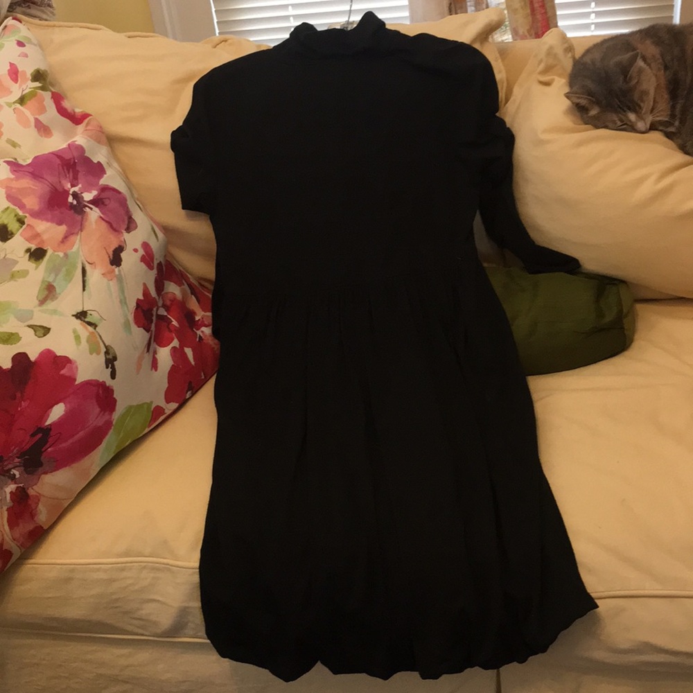 Black knit turtle neck dress w bubble skirt